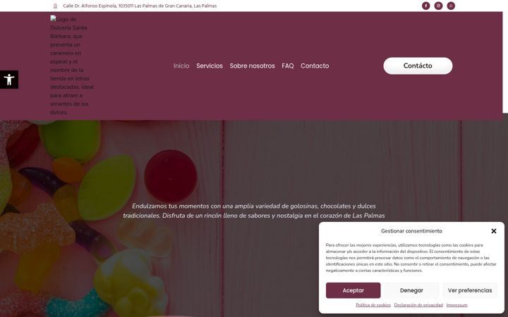 Screenshot of dulceriasantabarbaralaspalmas.com