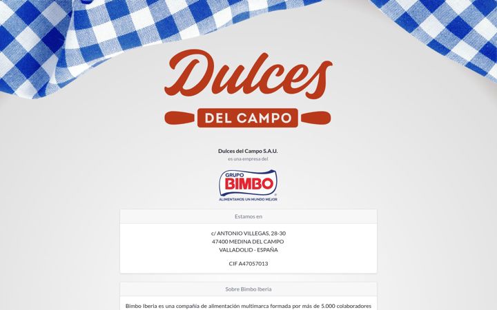 Snímek obrazovky dulcesdelcampo.es