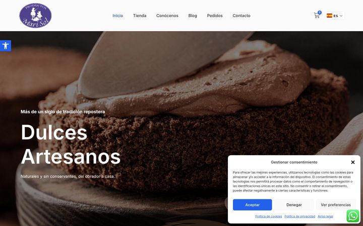 Screenshot of dulcesmarisol.com