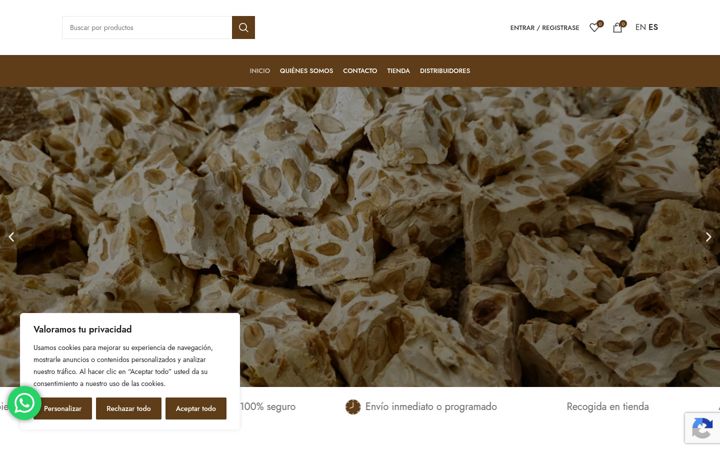 Screenshot of dulcesyturrones.com