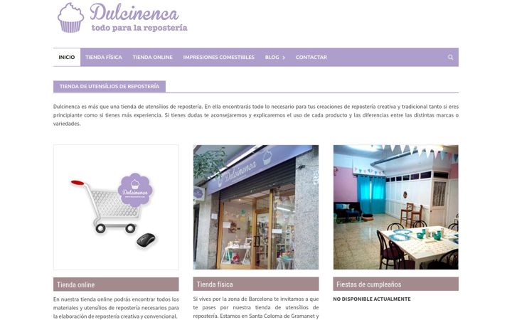Screenshot of dulcinenca.com
