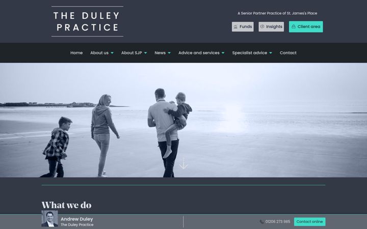 Screenshot van duleypractice.co.uk