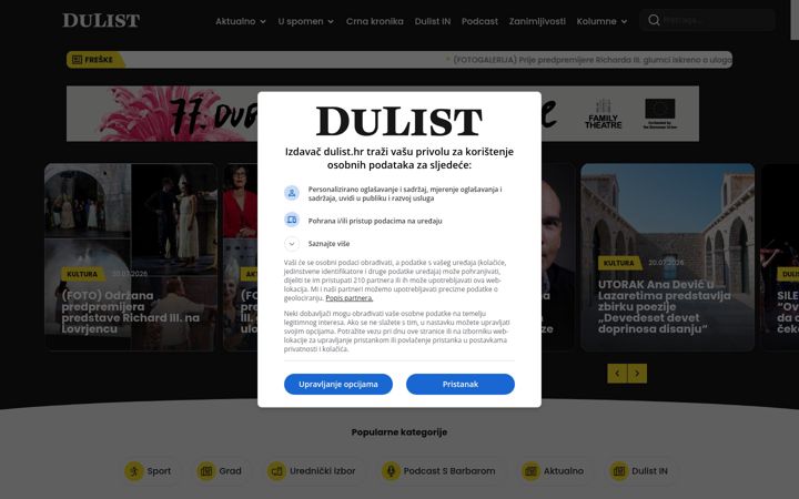 Screenshot of dulist.hr