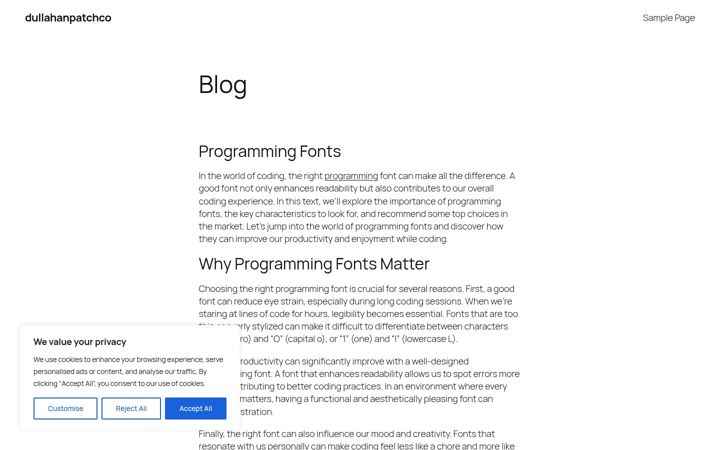 Screenshot of dullahanpatchco.com