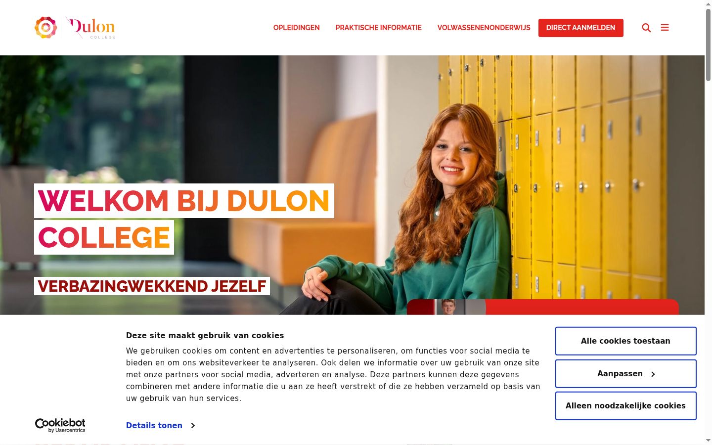 Screenshot del banner di consenso mostrato prima di qualsiasi interazione