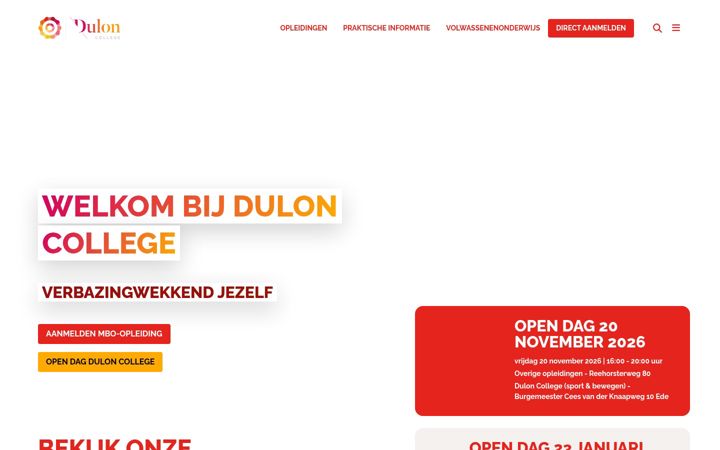 Screenshot di duloncollege.nl