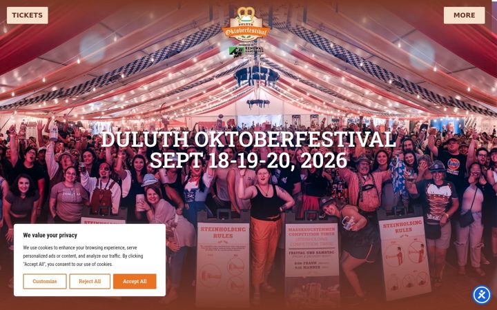 Screenshot of duluthoktoberfestival.com