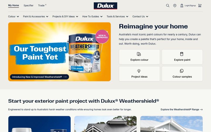 Screenshot of dulux.com.au