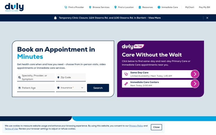 Screenshot of dulyhealthandcare.com