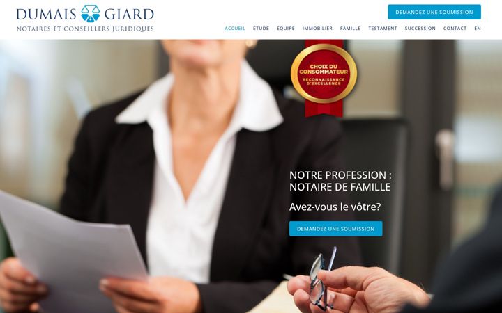 Screenshot of dumaisgiardnotaires.com