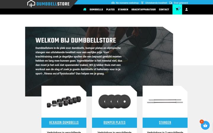 Captura de ecrã de dumbbellstore.nl