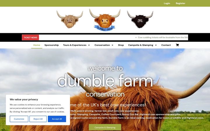Screenshot of dumblefarm.com