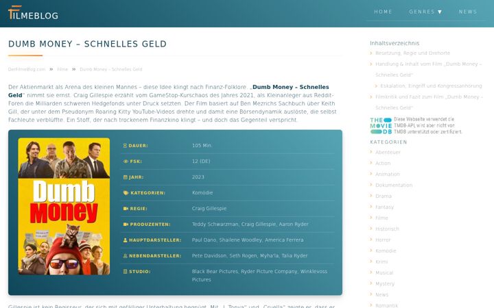 Screenshot of dumbmoney-film.de