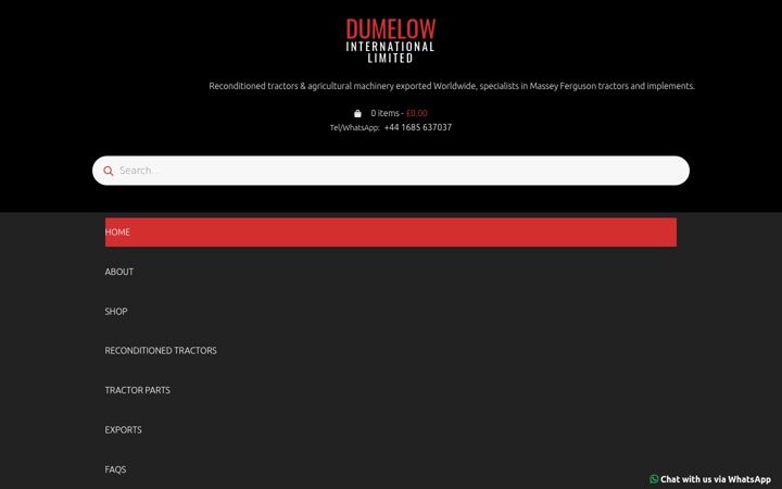 Screenshot stránky dumelow.co.uk