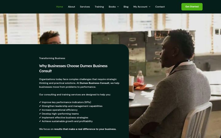 Screenshot of dumexbusinessconsulting.com