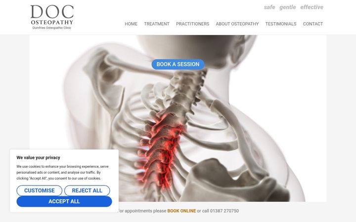 Screenshot stránky dumfries-osteopathic-clinic.co.uk