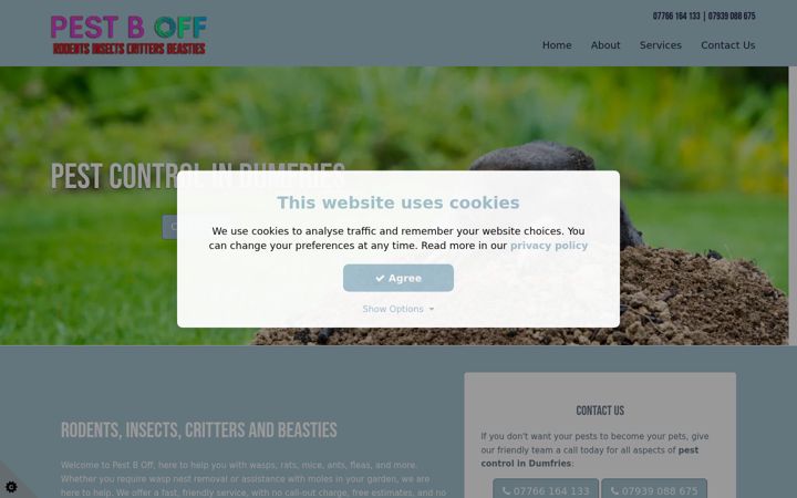 Screenshot of dumfriespestcontrol.com