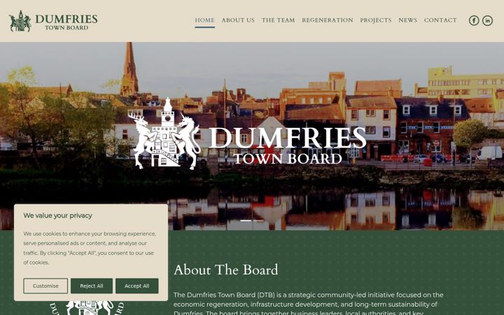 Screenshot stránky dumfriestownboard.uk