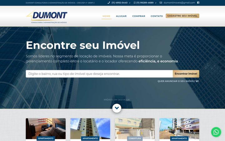 Skärmbild av dumontimoveis.com.br