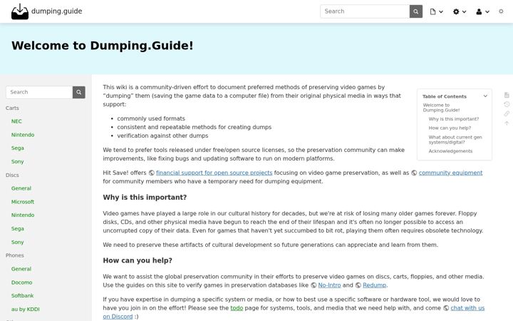 Screenshot of dumping.guide