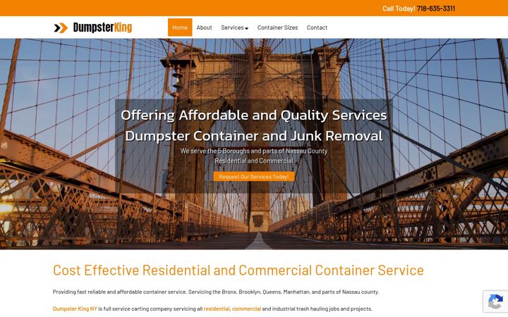 Screenshot of dumpsterkingny.com