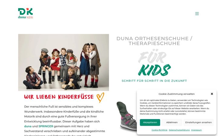 Snímek obrazovky duna-orthesenschuhe.de