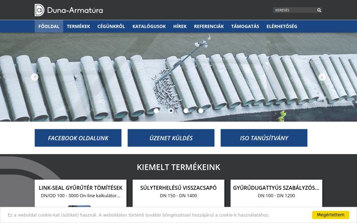 Képernyőkép: dunaarmatura.hu