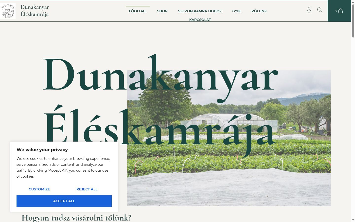 Screenshot of the consent banner shown before any interaction