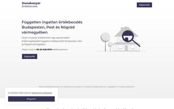 Screenshot di dunakanyarertekbecsles.hu