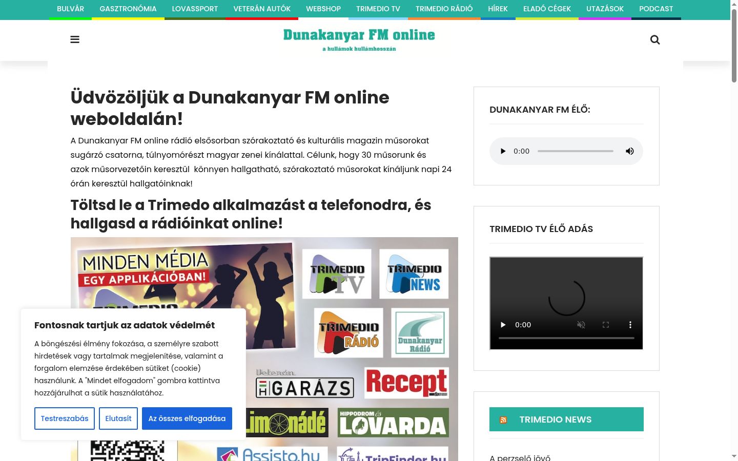 Screenshot del banner di consenso mostrato prima di qualsiasi interazione