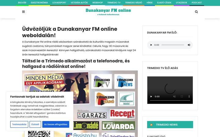 Screenshot di dunakanyarfm.hu