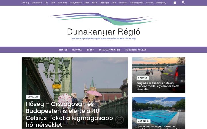 Screenshot di dunakanyarregio.hu