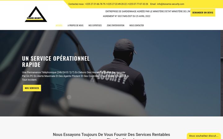 Screenshot of dunamis-security.com