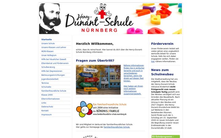 Screenshot of dunantschule-nuernberg.de