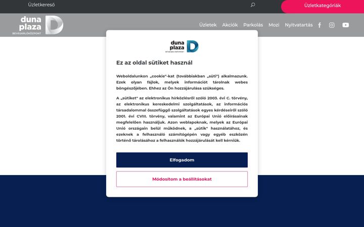 Képernyőkép: dunaplaza.hu