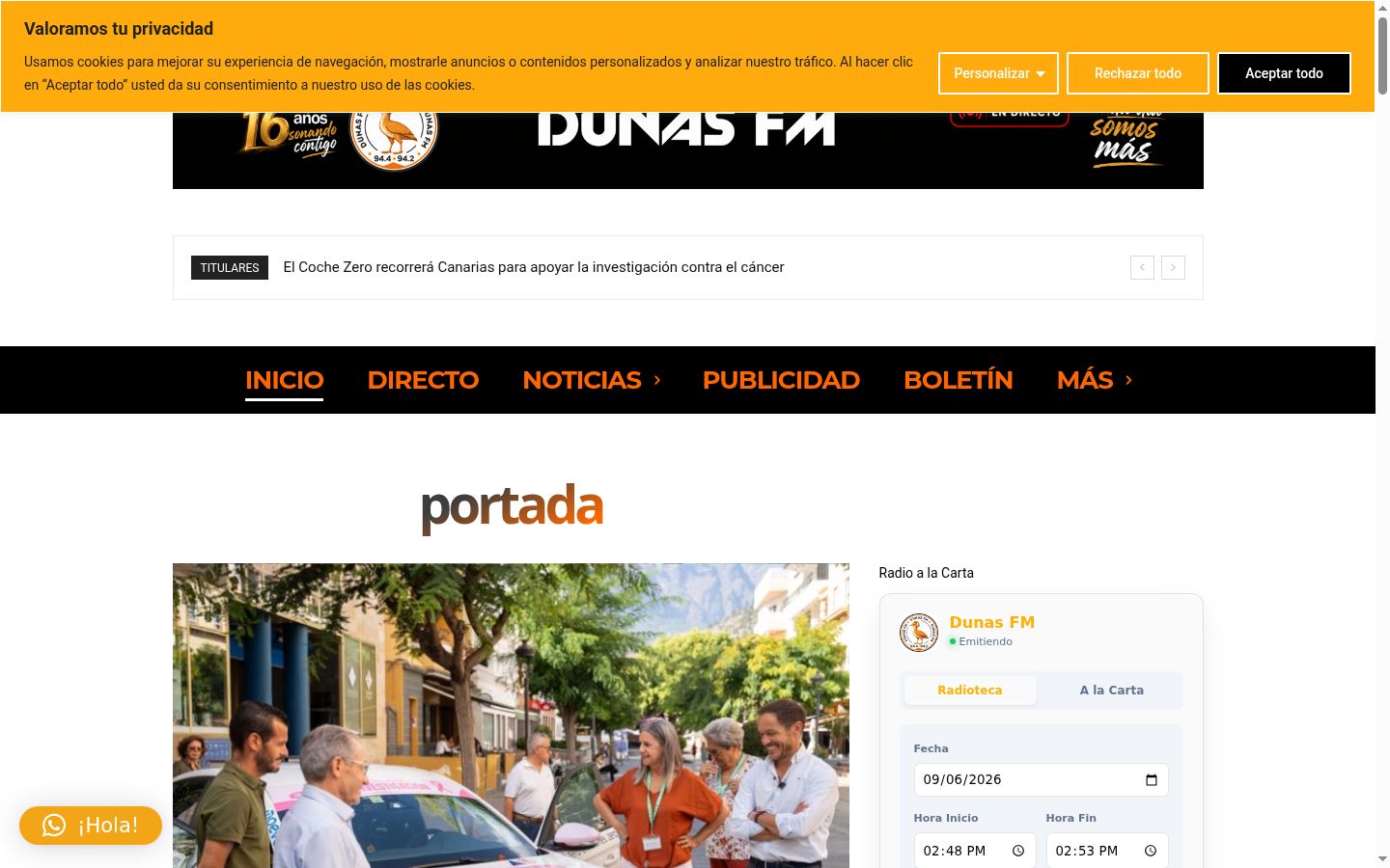 Screenshot tal-banner tal-kunsens muri qabel kwalunkwe interazzjoni