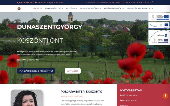 Екранна снимка на dunaszentgyorgy.hu