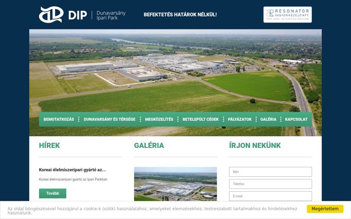 Screenshot of dunavarsanypark.com
