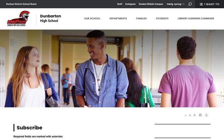 Skjermbilde av dunbartonhs-subscribe.ddsb.ca