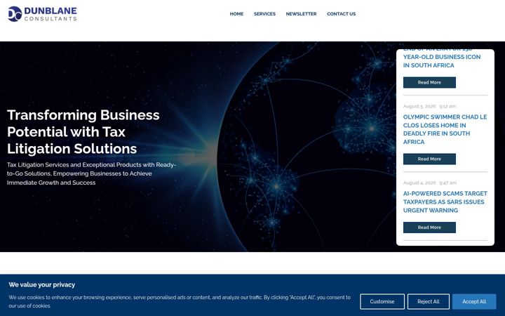 Екранна снимка на dunblaneconsult.co.za
