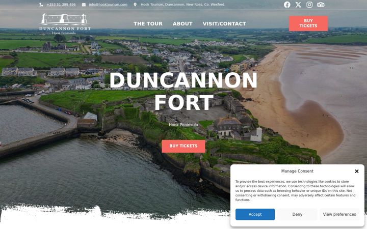 Screenshot ta' duncannonfort.ie