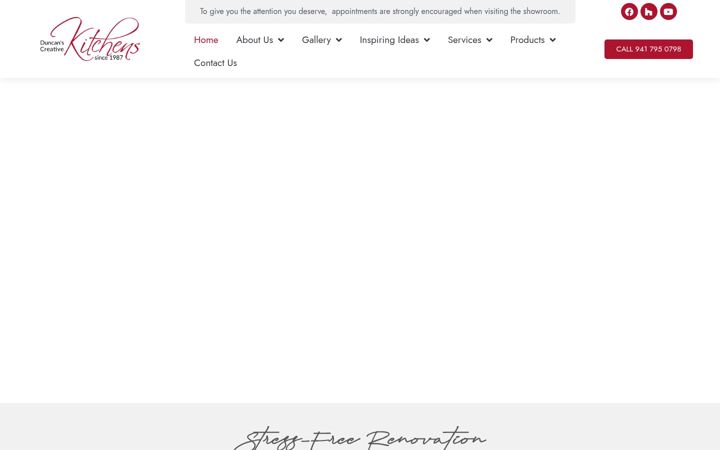 Screenshot of duncanscreativekitchens.com