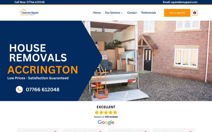 Screenshot stránky duncansquireremovals.co.uk