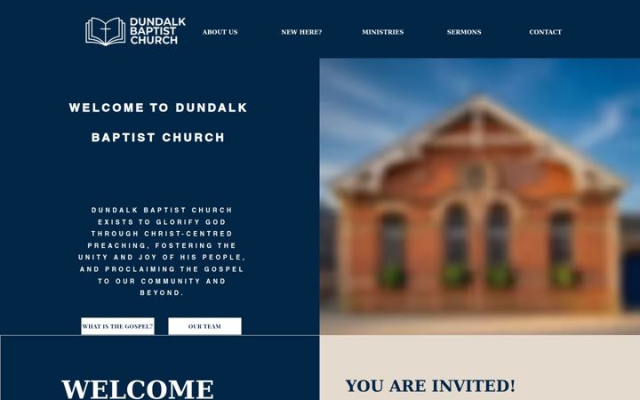 Captură de ecran a dundalkbaptistchurch.org