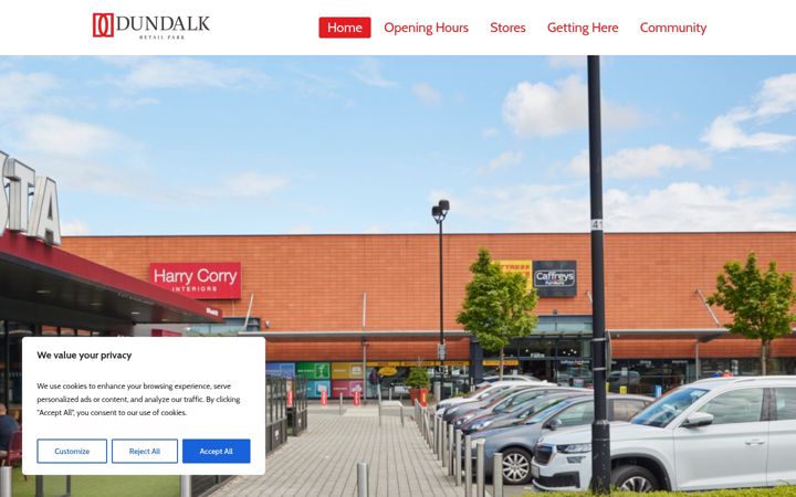 Screenshot ta' dundalkretailpark.ie
