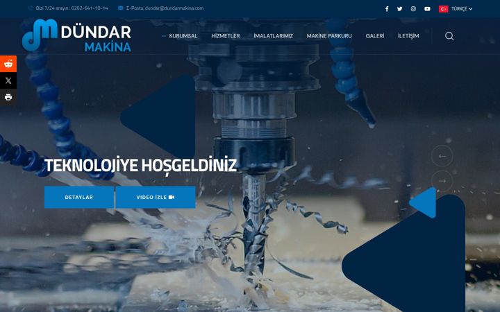 Screenshot of dundarmakina.com