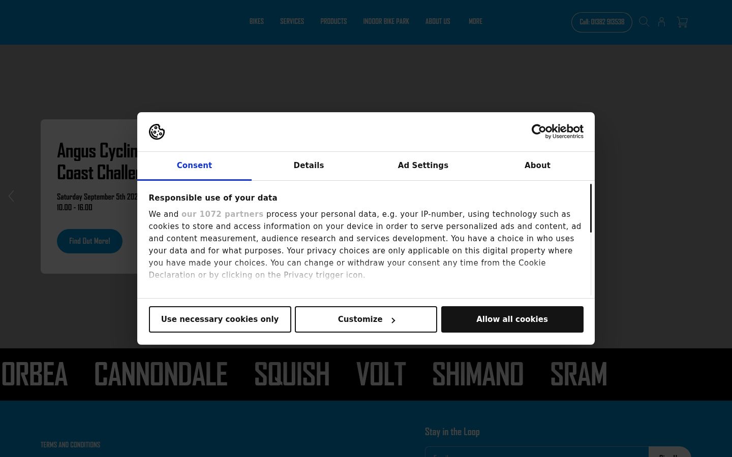 Sutikimo reklamjuostės, rodytos prieš bet kokią sąveiką, ekrano kopija