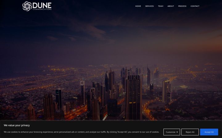 Screenshot of dunecomms.com