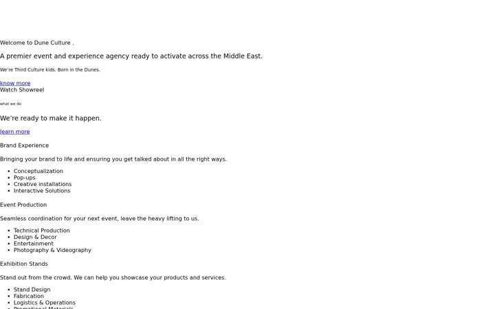 Screenshot of duneculture.com