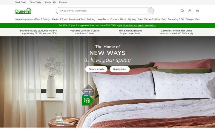 Screenshot di dunelm.com